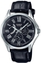 Casio Men's Black Dial Leather Band Watch - MTP-E311LY-1AVDF