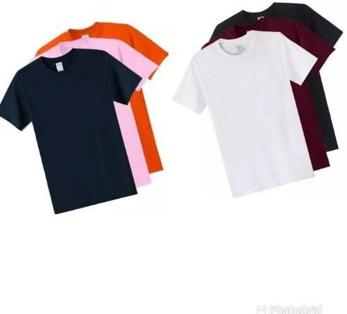 6 In 1 Unisex T- Shirt Round Neck Plain Polo Tees
