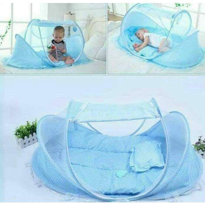 Happy Baby Portable Baby Cot Mosquito Net - Colour Sky Blue