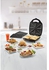 Black & Decker 1400W 3-in-1 4 Slice Sandwich & Waffle Maker with 180 Degree Grill Mode with Interchangeable Plate, TS4130-B5,