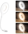USB Voice Control Lamp, Portable Mini LED Reading Light, USB Lamp with 360° Rotatable Flexible Neck, 3 Colors and 4 Brightness for Computer Home Study