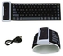 Meibaol Store USB Mini Flexible Silicone Keyboard Foldable For Laptop Notebook BK- Black