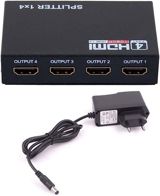 Get HDMI Splitter, 1 inPut To 4 OutPut, 1080p - Black with best offers | Raneen.com
