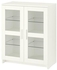 BRIMNES Cabinet with doors, glass, white