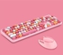 Mofii Wireless Combo, Mixed Color Keyboard with Mouse - Pink