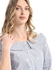 Esla Off Shoulder Striped Buttoned Shirt - Blue & White