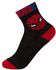 Hendam socks, soft half socket cotton socks for kids,"Spider Man" black with red heel and toes, 22_28