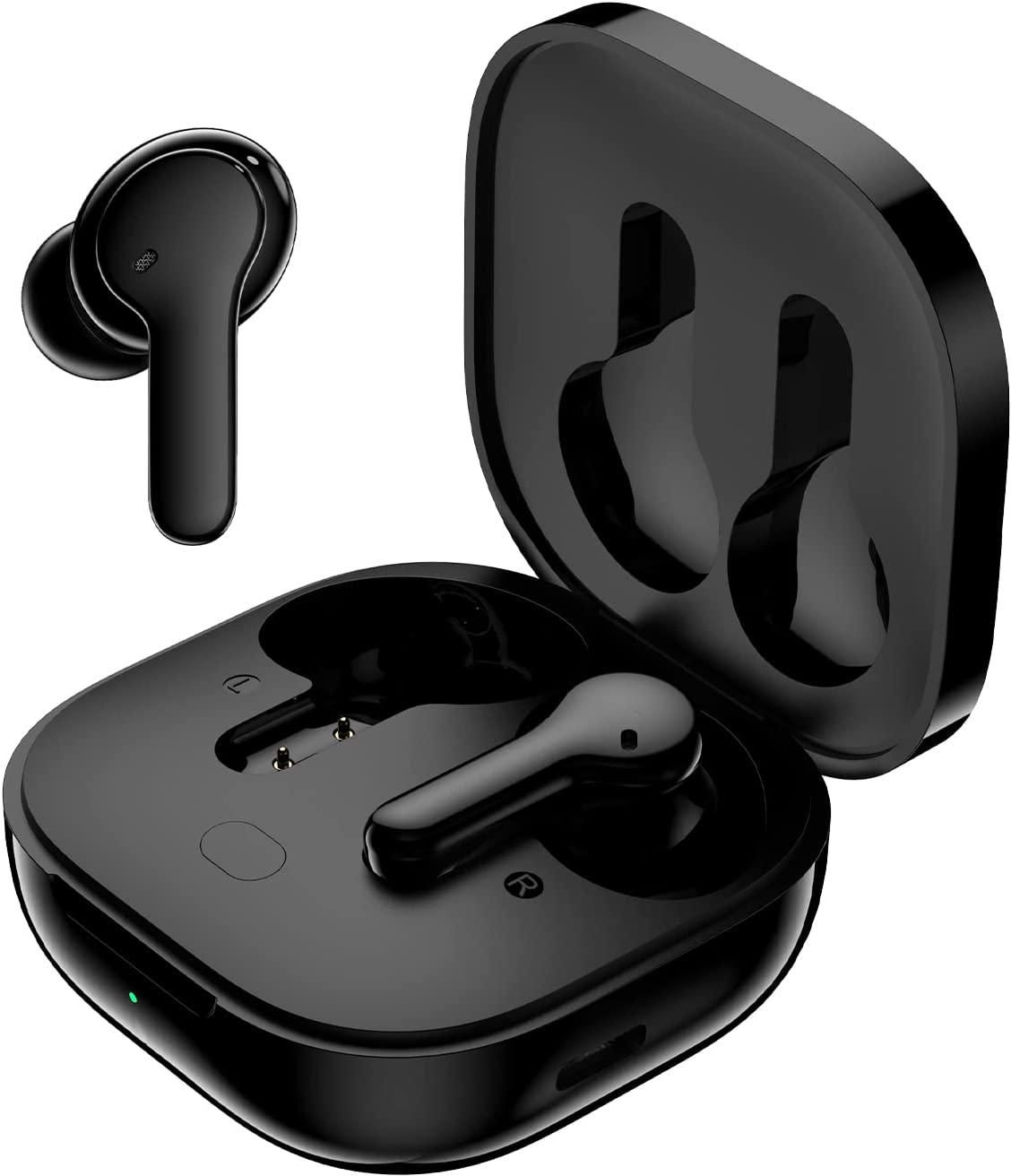 QCY T13 Wireless Bluetooth Earbuds, TWS Waterproof in Ear Headphone ENC Noise Cancelling, Deep Bass, Touch Control Ear Buds, HIFI Stereo 30H Playtime Earphone for Android iPhone, Black