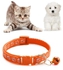 Orange Cat Collar Pet Cat Necklace And Paw Print Adjustable Buckle Small Dog Bell Positioning Pet Collar