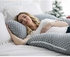 PharMeDoc Pregnancy Pillow, U-Shape (Jersey Grey Stars Pattern, Detachable) Full Body Pillow and Maternity Support for Back, Hips, Legs, Belly for Pregnant Women, Jersey Grey Stars