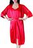 Women's 2Pcs Sleepwear Set Silk Like Solid Color Sexy Slip Dress Robe Comfy Home Set