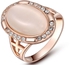 18k Rose Gold Plated Round Stone Ring with Austrian crystals Size 6