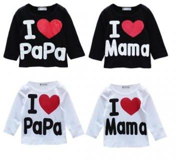 I Love Papa Mama Newborn Baby Boy Girl Long Sleeved T Shirts Tops Clothes  1pc white 18-24 months price from kilimall in Kenya - Yaoota!