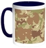 Camouflage Printed Coffee Mug Blue/White/Brown 11ounce