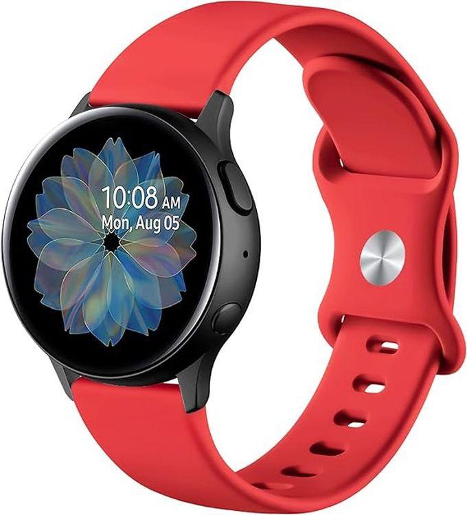 Silicone Band 20mm, Waterproof Soft Silicone Sport Band For Samsung Gear Sport/Samsung Watch 4/5/5 Pro/S2 Classic/Active 2 44/40mm/Amazfit GTS4/GTS3, By TenTech - Red