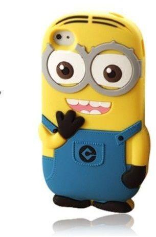 3D Cute Cartoon Universal Despicable Me Minion Soft Silicone Back Universal Cases Cover For Apple Iphone 5/5S