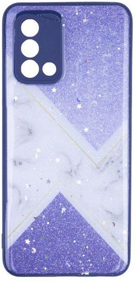 Oppo A74(4G) -F19 -Silicone Cover, Hard Edges And Colorful Back With Stars And Glitter