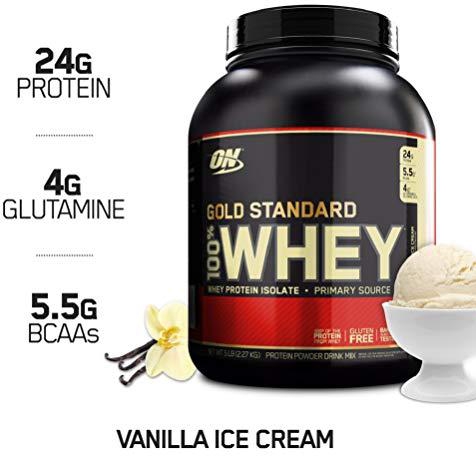 Optimum Nutrition Gold Standard 100% Whey Protein Powder, Vanilla Ice Cream, 5 Pound