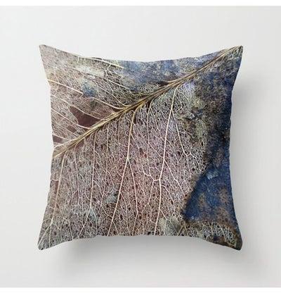 Old Leaves Printed Decorative Cushion Cover Multicolour