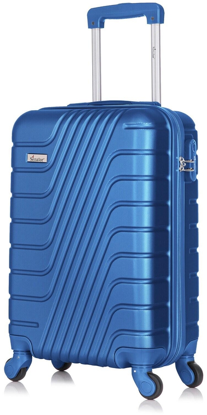Senator Hard Case Cabin Suitcase Luggage Trolley For Unisex ABS Lightweight Travel Bag with 4 Spinner Wheels KH1095 Pearl Blue