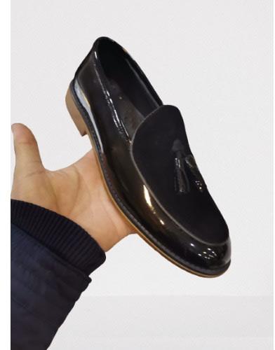 Men Patent Leather Shoe - Black