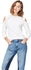 FIND Cold Shoulder Ruffle Sweater for Women - White