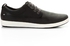 Caterpillar Men Leather Lace Up White Sol Sneakers - Black
