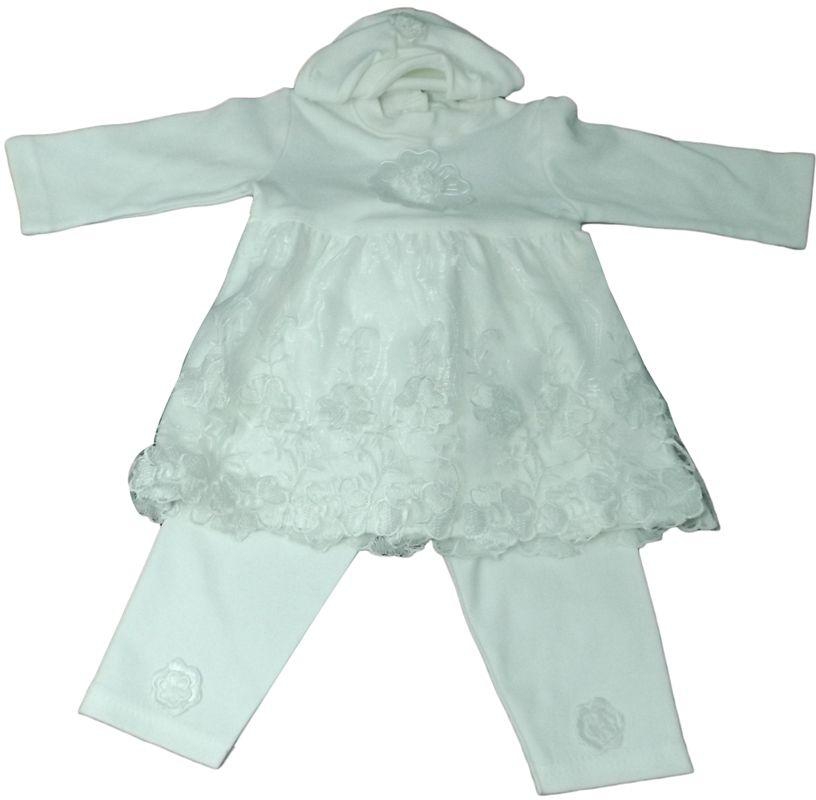 Wika 155 Set of 3 Pieces Outfit for Girls - White, 0 - 3 Months