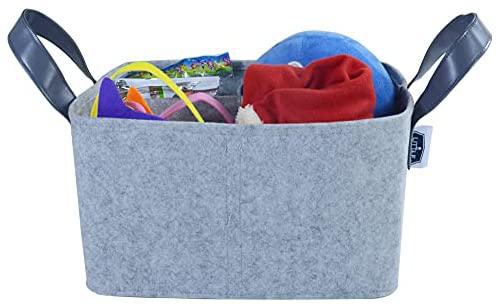 Little Story Premium Diaper Caddy, Foldable and Portable Organizer, Nursery, New Born Baby Nappy Diaper Toy Storage,Shower Gift Basket, Grey