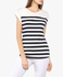 White and Navy Blue Striped Top