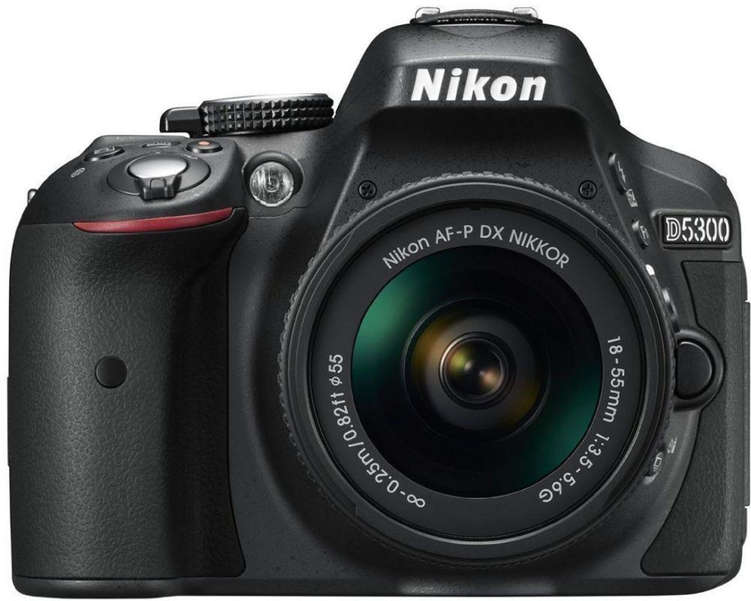 Nikon D5300 AF-P 18-55mm 3.5-5.6G Lens Kit - 24 MP SLR Camera, Black