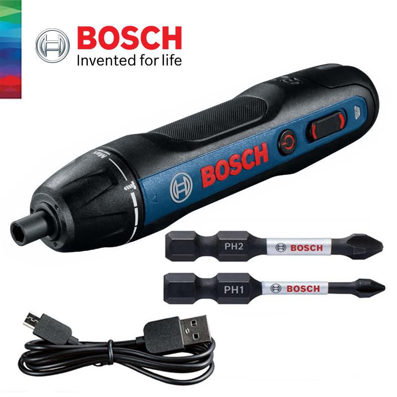 Bosch Go 2 Solo Smart Screwdriver (2pcs Screwdriver Bits + Micro USB Cable)