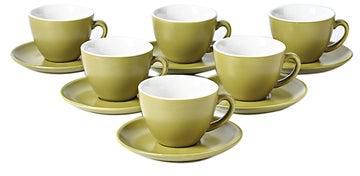 12-Piece Coffee Cup And Saucer Set Green 10x8.8x7.4cm