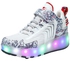 The New Trend Of Children's LED Light Up Rechargeable Luminous Double Wheel Heelys Skates, Breathable Youth Student Sports Shoes