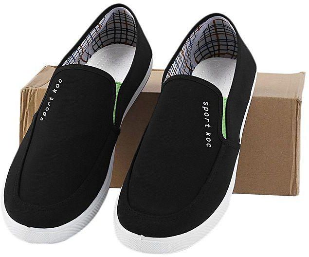 Fashion A16 Summer Style Men Loafers Breathable Comfortable Mesh Cloth Shoes Black EU:44