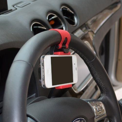 - Functional Mobile Phone Holder/ Mount/ Clip/ Buckle Socket Hands Free On Car Steering Wheel