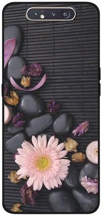 Protective Case Cover For Samsung Galaxy A80 Flowers & Stones