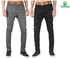 Fashion 2 Soft Khaki Men's Trouser Stretch Slim Fit Casual- Black & Dark Grey+ Free Pair Of Socks