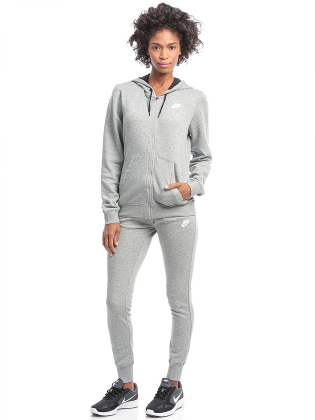 Nike NK803664-063 Grey Sport Suit for Women - Dk Grey Heather, Black, White