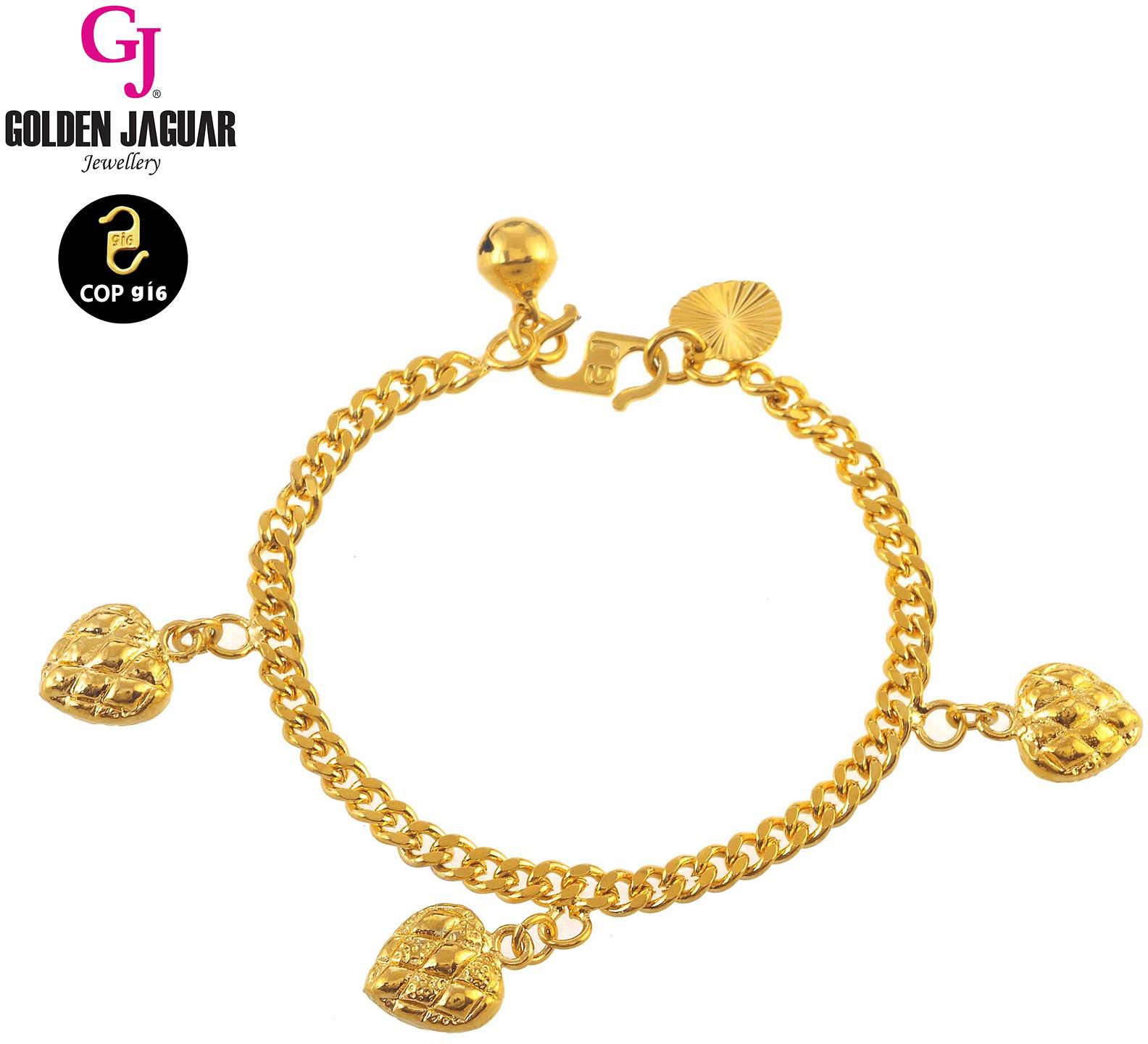 Goldenjaguar Emas Korea Golden Jaguar Fashion Love Strawberry Children Bracelet