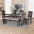 Florencia 6PCE,Table, 4-Chair & Banquette Dining Set, Black- WD15