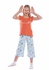 Junior High Quality Cotton Blend And Comfy Kids Pajama Set " Sleeveless T-Shirt + Printed Pantacor "
