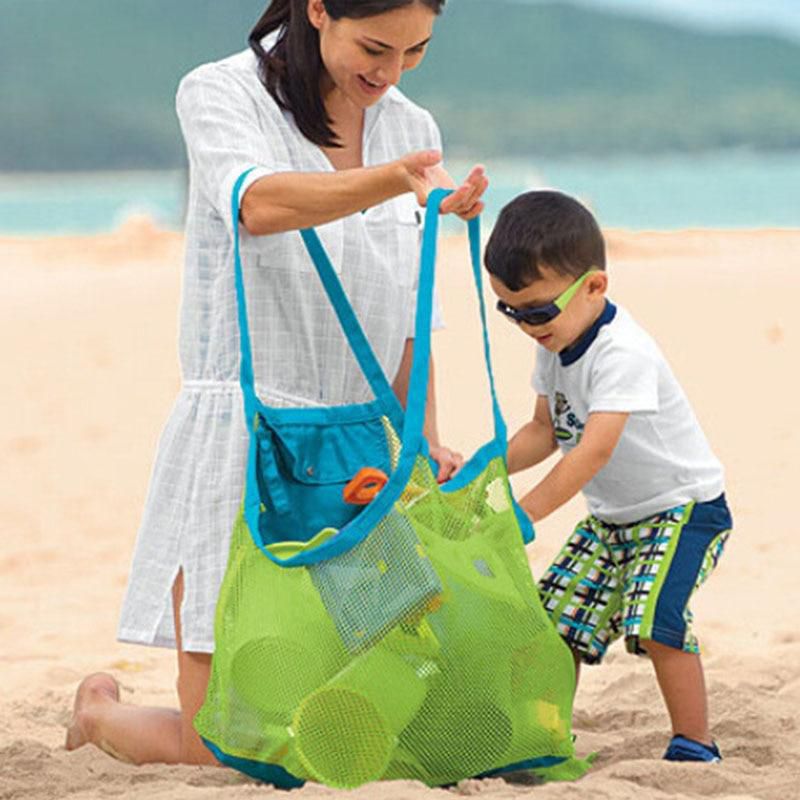 Beach Mesh Tote Bag Beach Toys/Shell Bag Stay Away from Sand for The Beach, Pool, Boat - Perfect for Holding Childrens'