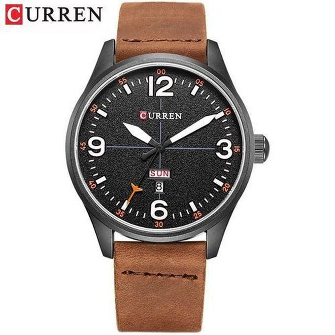 Curren 8265 Men Quartz Watch-brown/black