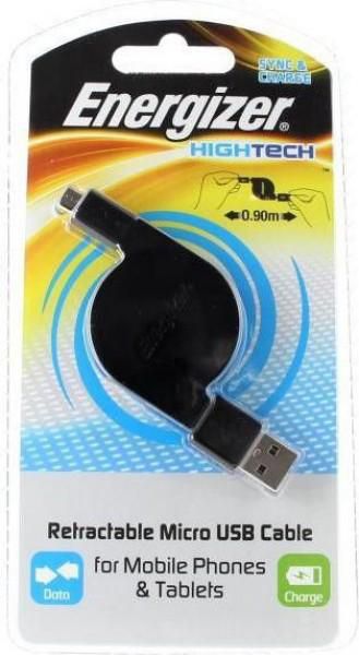 Energizer LCAEHROTMCBK2 Retractable Micro USB Cable Black