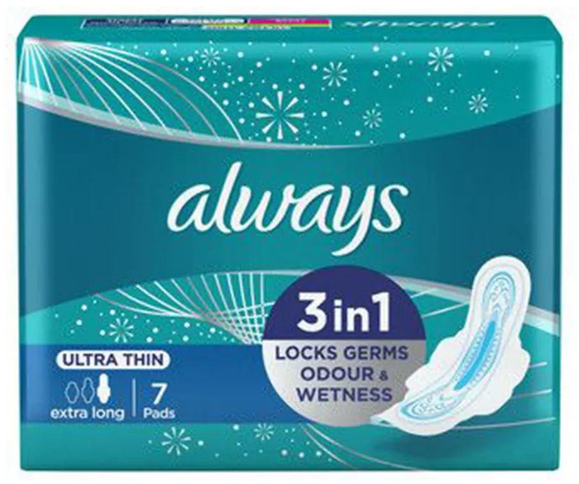 Always | Ultra Thin Extra Long Sanitary Pads with Wings | 7 Pieces
