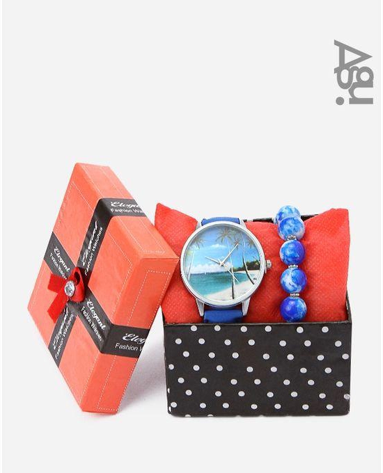 Agu Blb-Bl Leather Watch - For Women - Blue