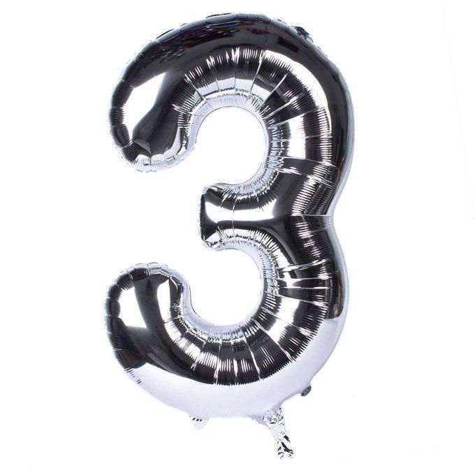 High Quality Number 3 Empty Foil Helium Balloon Party, Birthday, Anniversary-32Inch - (80cm) Gold