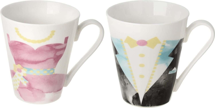 Get Porcelain Mug Set, 2 Pieces, 310 Ml - White with best offers | Raneen.com