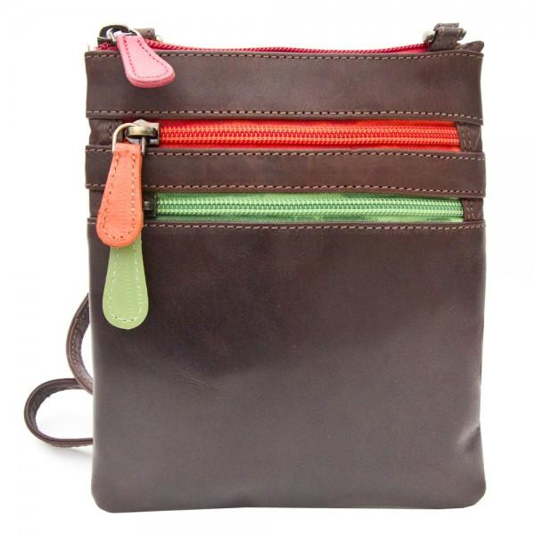 Prime Hide 842 Brown Leather Cross Body Bag for Her Black